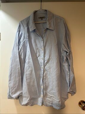 Flax Light Blue Linen Button-Down Shirt